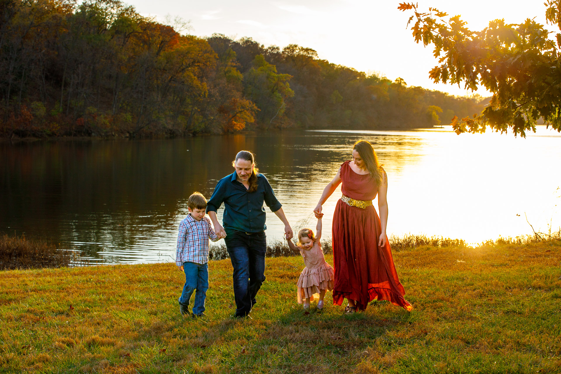Photograph of a family in a park