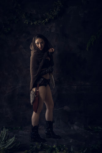 Fantasy photograph of a womanin post apocalyptic style costume.